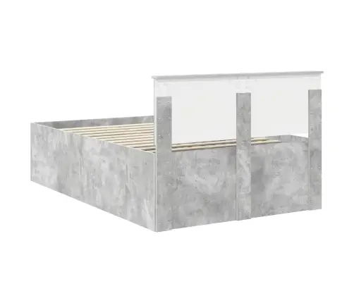 Gultas Rāmis Betona Pelēks 120 X 200 Cm Inženierijas Koks Vidaxl