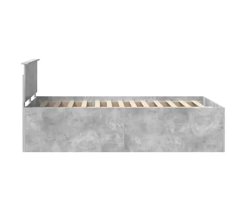 Gultas Rāmis Betona Pelēks 120 X 200 Cm Inženierijas Koks Vidaxl