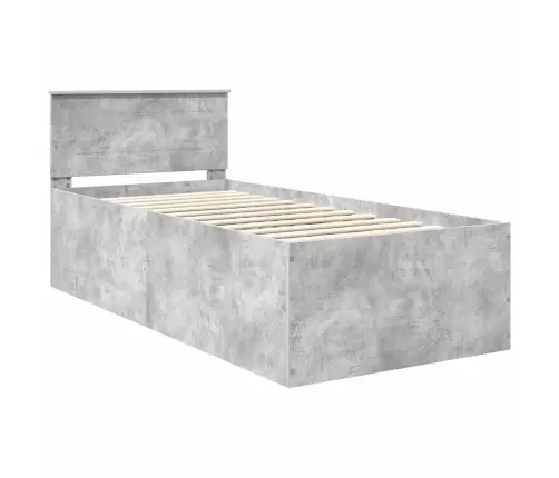 Gultas Rāmis Betona Pelēks 120 X 200 Cm Inženierijas Koks Vidaxl