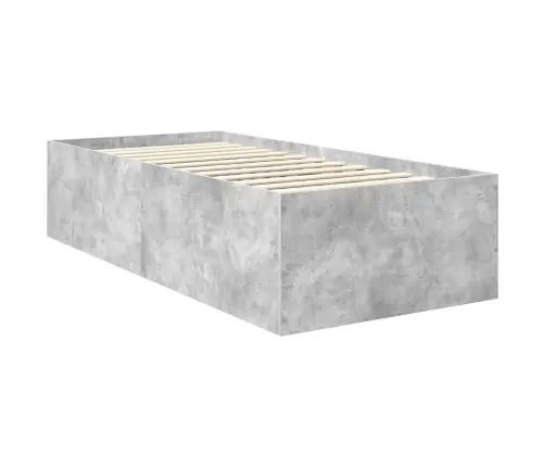 Gultas Rāmis Betona Pelēks 120 X 200 Cm Inženierijas Koks Vidaxl