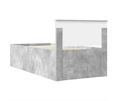 Gultas Rāmis Betona Pelēks 120 X 200 Cm Inženierijas Koks Vidaxl