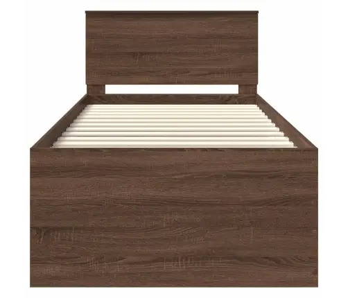 Gultas Rāmis Brūns Ozols 120 X 200 Cm Inženierijas Koks Vidaxl