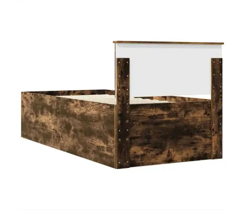 Gultas Rāmis Dūmaka Ozols 90 X 190 Cm Inženierijas Koks Vidaxl