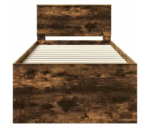 Gultas Rāmis Dūmaka Ozols 90 X 190 Cm Inženierijas Koks Vidaxl