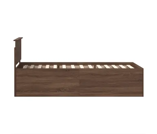 Gultas Rāmis Brūns Ozols 90 X 190 Cm Inženierijas Koks Vidaxl