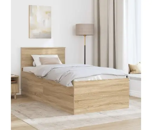 Voodi Raam Peaga Sonoma Tamm 75 X 190 Cm Tehispuit