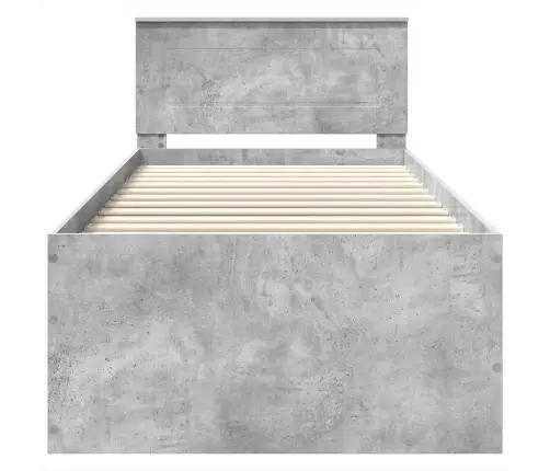 Gultas Rāmis Betona Pelēks 75 X 190 Cm Inženierijas Koks Vidaxl