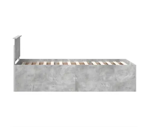 Gultas Rāmis Betona Pelēks 75 X 190 Cm Inženierijas Koks Vidaxl