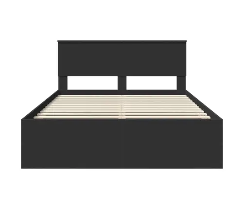 Gultas Rāmis Melna 150 X 200 Cm Inženierijas Koks Vidaxl