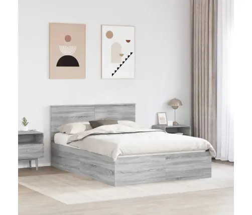 Lovos Rėmas Pilkas Sonoma 150 X 200 Cm Apdirbta Mediena