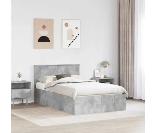 Lovos Rėmas Betono Pilka 135 X 190 Cm Apdirbta Mediena