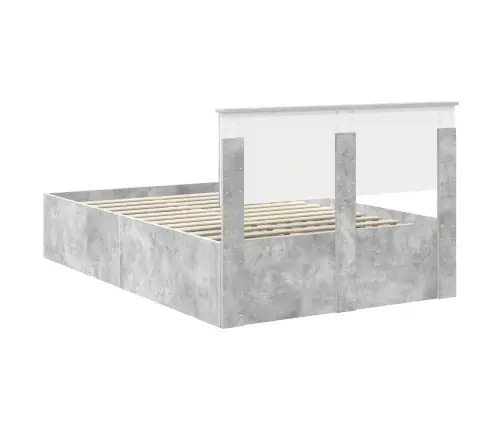 Lovos Rėmas Betono Pilka 135 X 190 Cm Apdirbta Mediena
