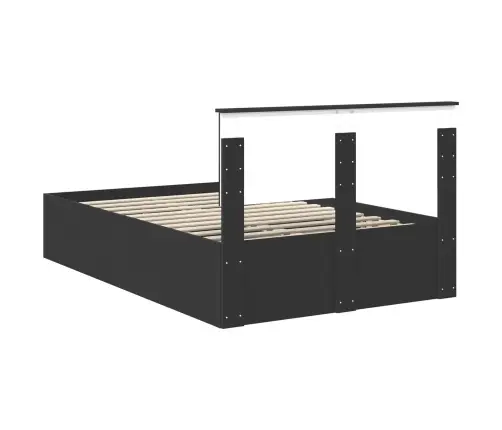 Lovos Rėmas Su Galvūgalio Juoda 120 X 190 Cm Apdirbta Mediena