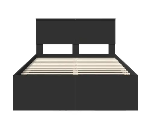 Lovos Rėmas Su Galvūgalio Juoda 120 X 190 Cm Apdirbta Mediena