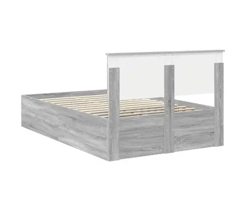 Gultas Rāmis Pelēks Sonoma 120 X 190 Cm Inženierijas Koks Vidaxl