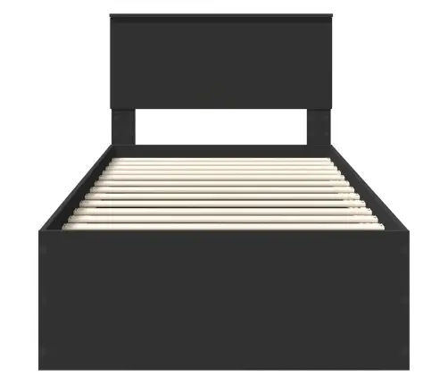 Gultas Rāmis Melna 120 X 200 Cm Inženierijas Koks Vidaxl