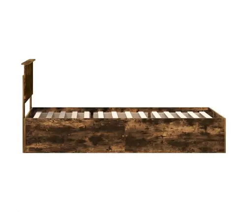 Gultas Rāmis Dūmaka Ozols 120 X 200 Cm Inženierijas Koks Vidaxl