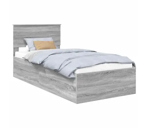 Gultas Rāmis Pelēks Sonoma 120 X 200 Cm Inženierijas Koks Vidaxl