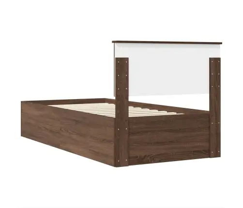 Gultas Rāmis Brūns Ozols 120 X 200 Cm Inženierijas Koks Vidaxl