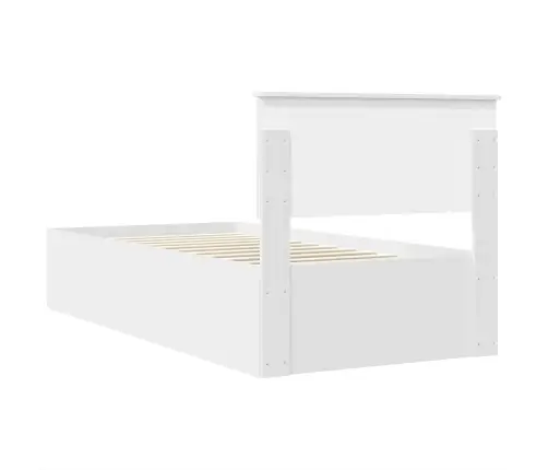 Lovos Rėmas Su Galvūgalio Balta 90 X 190 Cm Apdirbta Mediena