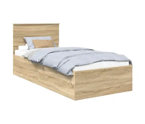 Gultas Rāmis Sonoma Ozols 90 X 190 Cm Inženierijas Koks Vidaxl