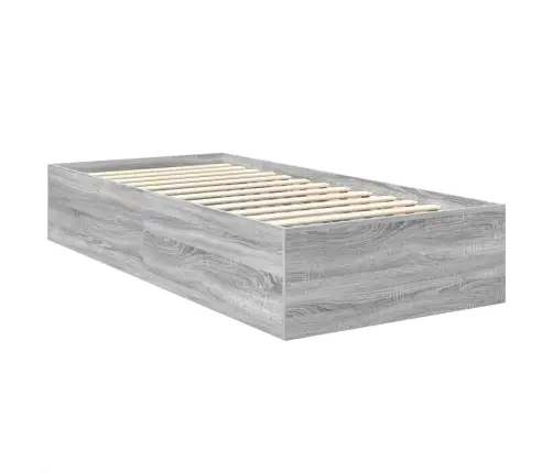 Gultas Rāmis Pelēks Sonoma 90 X 190 Cm Inženierijas Koks Vidaxl