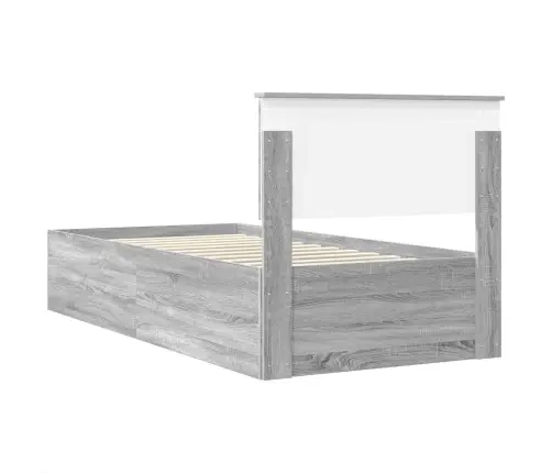 Gultas Rāmis Pelēks Sonoma 90 X 190 Cm Inženierijas Koks Vidaxl