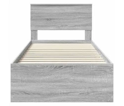 Gultas Rāmis Pelēks Sonoma 90 X 190 Cm Inženierijas Koks Vidaxl