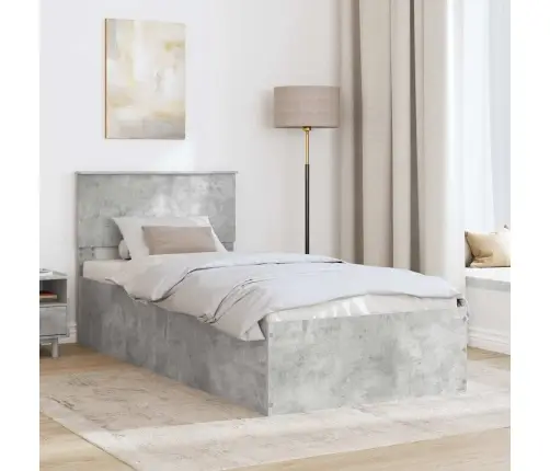 Voodi Raam Peaga Betoonhall 75 X 190 Cm Tehispuit