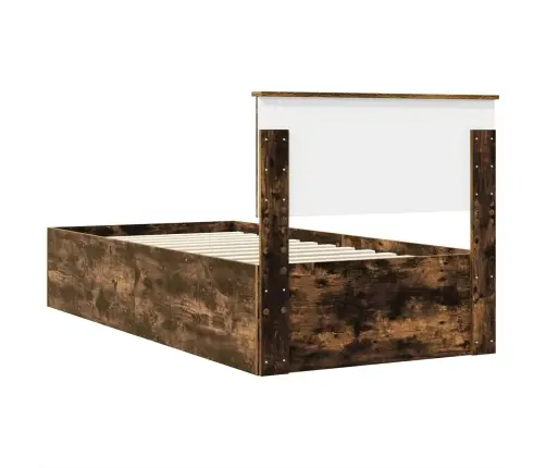 Gultas Rāmis Dūmaka Ozols 75 X 190 Cm Inženierijas Koks Vidaxl