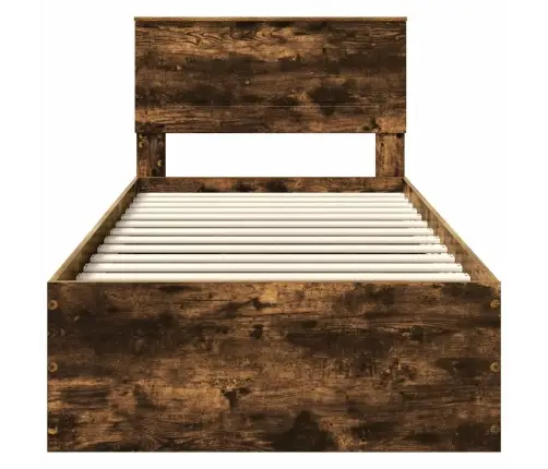 Gultas Rāmis Dūmaka Ozols 75 X 190 Cm Inženierijas Koks Vidaxl