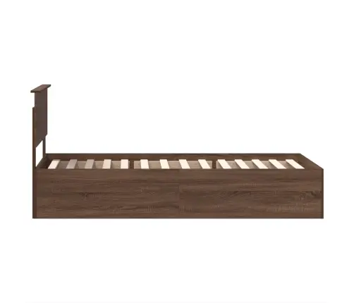 Gultas Rāmis Brūns Ozols 75 X 190 Cm Inženierijas Koks Vidaxl