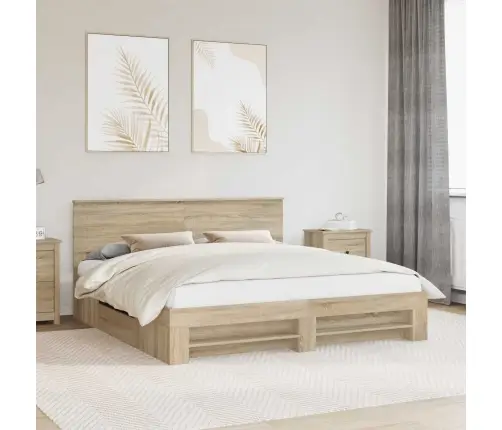 Gultas Rāmis Sonoma Ozols 180 X 200 Cm Inženierijas Koks Vidaxl