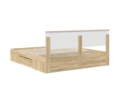 Gultas Rāmis Sonoma Ozols 180 X 200 Cm Inženierijas Koks Vidaxl