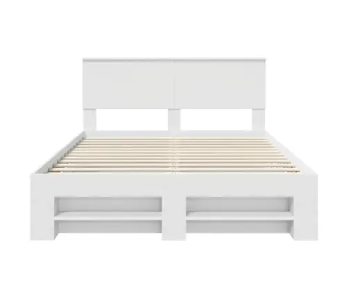 Lovos Rėmas Su Galvūgalio Balta 160 X 200 Cm Apdirbta Mediena