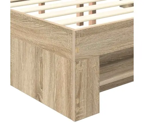 Gultas Rāmis Sonoma Ozols 150 X 200 Cm Inženierijas Koks Vidaxl