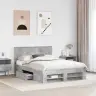 Gultas Rāmis Betona Pelēks 140 X 200 Cm Inženierijas Koks Vidaxl