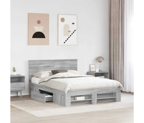 Lovos Rėmas Pilkas Sonoma 140 X 200 Cm Apdirbta Mediena