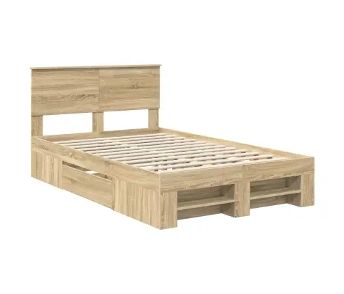 Gultas Rāmis Sonoma Ozols 137 X 203 Cm Inženierijas Koks Vidaxl
