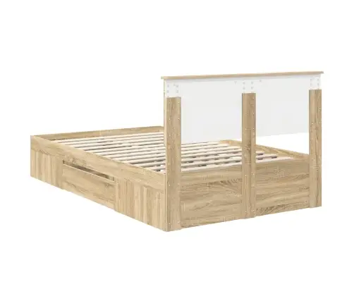 Gultas Rāmis Sonoma Ozols 137 X 203 Cm Inženierijas Koks Vidaxl