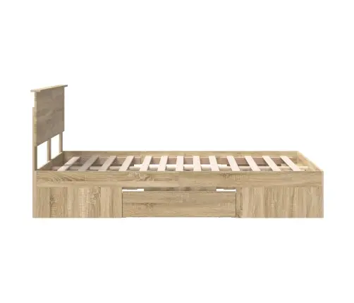 Gultas Rāmis Sonoma Ozols 137 X 203 Cm Inženierijas Koks Vidaxl