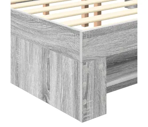 Gultas Rāmis Pelēks Sonoma 137 X 203 Cm Inženierijas Koks Vidaxl