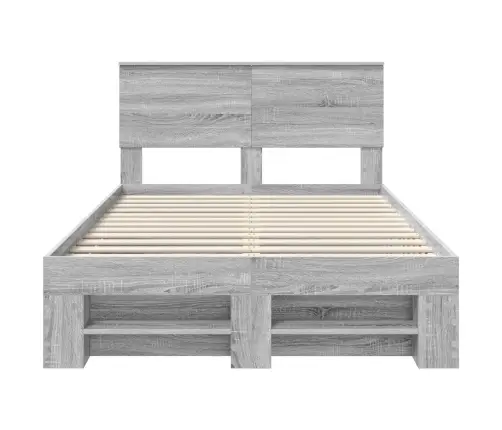 Gultas Rāmis Pelēks Sonoma 137 X 203 Cm Inženierijas Koks Vidaxl
