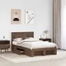 Gultas Rāmis Brūns Ozols 137 X 203 Cm Inženierijas Koks Vidaxl