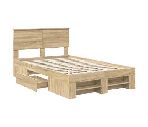 Gultas Rāmis Sonoma Ozols 120 X 200 Cm Inženierijas Koks Vidaxl