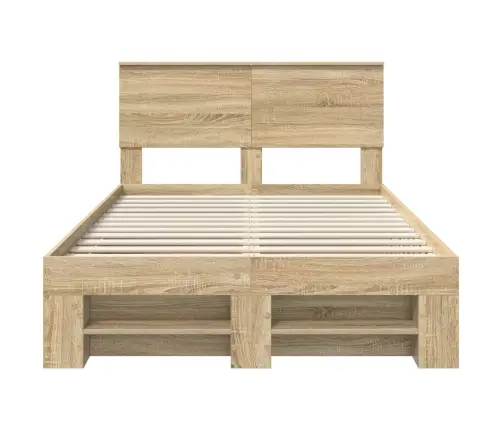 Gultas Rāmis Sonoma Ozols 120 X 200 Cm Inženierijas Koks Vidaxl