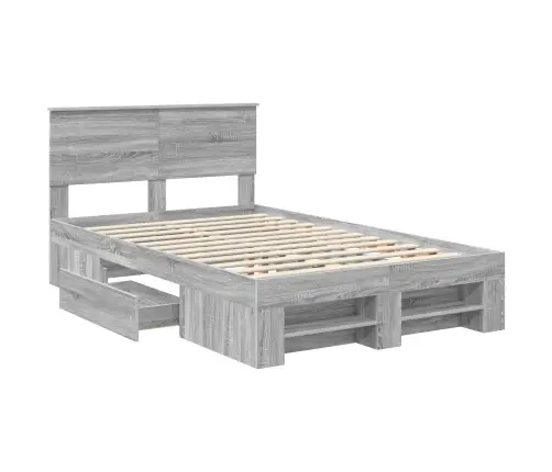 Gultas Rāmis Pelēks Sonoma 120 X 200 Cm Inženierijas Koks Vidaxl