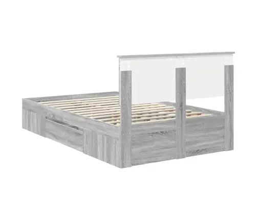 Gultas Rāmis Pelēks Sonoma 120 X 200 Cm Inženierijas Koks Vidaxl