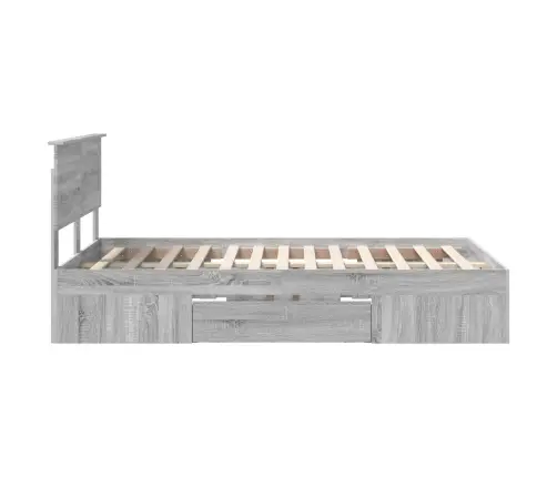 Gultas Rāmis Pelēks Sonoma 120 X 200 Cm Inženierijas Koks Vidaxl