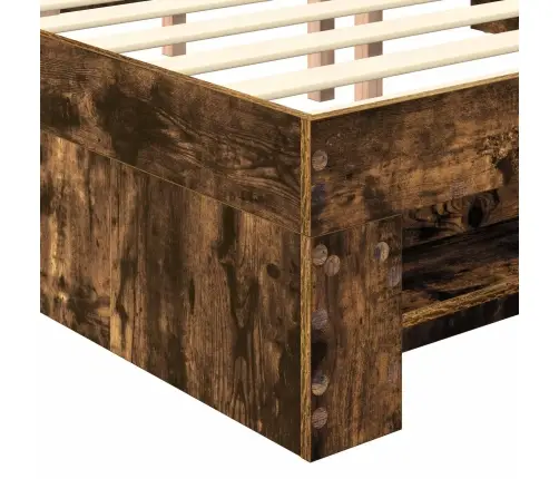 Gultas Rāmis Dūmaka Ozols 120 X 200 Cm Inženierijas Koks Vidaxl